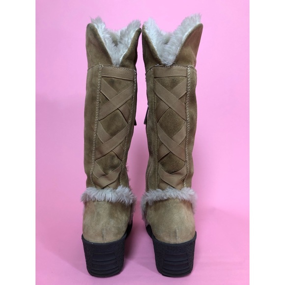 Donald Pliner leather Patricia tan winter camel boots 8.5 - Picture 4 of 9